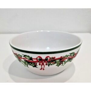 Radko Traditions Holiday Celebration 6" Bowl - Qty 1 - Christmas Tree Bows Holly